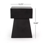 Table d'appoint moderne, table d'appoint d'extérieur, table basse, table de chevet, aucun assemblage requis, noir - Christopher Knight Home