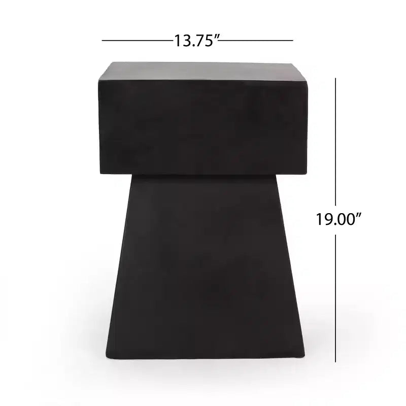 Table d'appoint moderne, table d'appoint d'extérieur, table basse, table de chevet, aucun assemblage requis, noir - Christopher Knight Home