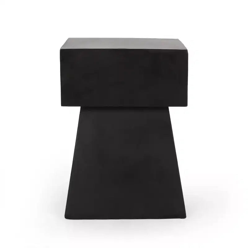 Table d'appoint moderne, table d'appoint d'extérieur, table basse, table de chevet, aucun assemblage requis, noir - Christopher Knight Home