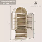 Garde-manger haut et arqué de 71 po, armoire de rangement moderne avec 3 tablettes réglables, 6 tablettes de porte, pour cuisine, salon