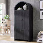 Garde-manger haut et arqué de 71 po, armoire de rangement moderne avec 3 tablettes réglables, 6 tablettes de porte, pour cuisine, salon