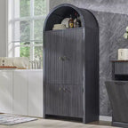 Garde-manger haut et arqué de 71 po, armoire de rangement moderne avec 3 tablettes réglables, 6 tablettes de porte, pour cuisine, salon