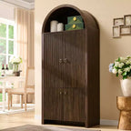 Garde-manger haut et arqué de 71 po, armoire de rangement moderne avec 3 tablettes réglables, 6 tablettes de porte, pour cuisine, salon
