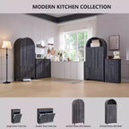 Garde-manger haut et arqué de 71 po, armoire de rangement moderne avec 3 tablettes réglables, 6 tablettes de porte, pour cuisine, salon