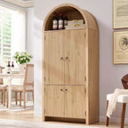 Garde-manger haut et arqué de 71 po, armoire de rangement moderne avec 3 tablettes réglables, 6 tablettes de porte, pour cuisine, salon