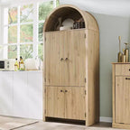 Garde-manger haut et arqué de 71 po, armoire de rangement moderne avec 3 tablettes réglables, 6 tablettes de porte, pour cuisine, salon