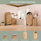 Garde-manger haut et arqué de 71 po, armoire de rangement moderne avec 3 tablettes réglables, 6 tablettes de porte, pour cuisine, salon