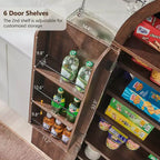 Garde-manger haut et arqué de 71 po, armoire de rangement moderne avec 3 tablettes réglables, 6 tablettes de porte, pour cuisine, salon
