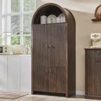 Garde-manger haut et arqué de 71 po, armoire de rangement moderne avec 3 tablettes réglables, 6 tablettes de porte, pour cuisine, salon