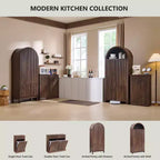 Garde-manger haut et arqué de 71 po, armoire de rangement moderne avec 3 tablettes réglables, 6 tablettes de porte, pour cuisine, salon