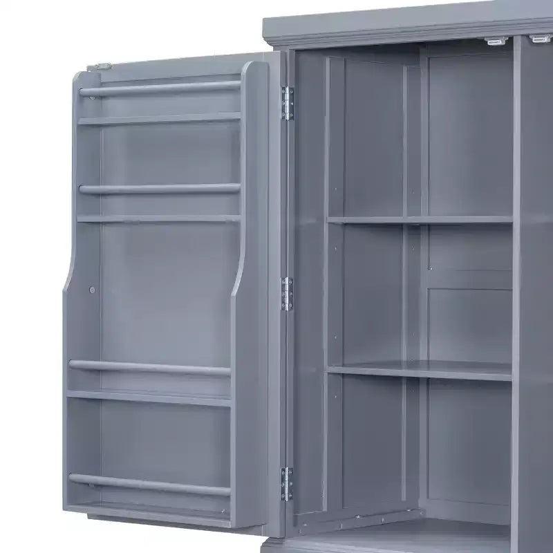 Whisen Meuble de Cuisine Autoportant en Bois de 185 cm avec Tiroirs et Étagères Réglables pour Rangement et Organisation dans la Salle à Manger ou la Cuisine