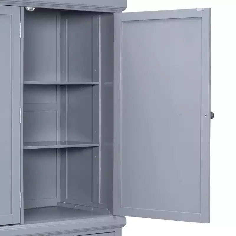 Whisen Meuble de Cuisine Autoportant en Bois de 185 cm avec Tiroirs et Étagères Réglables pour Rangement et Organisation dans la Salle à Manger ou la Cuisine