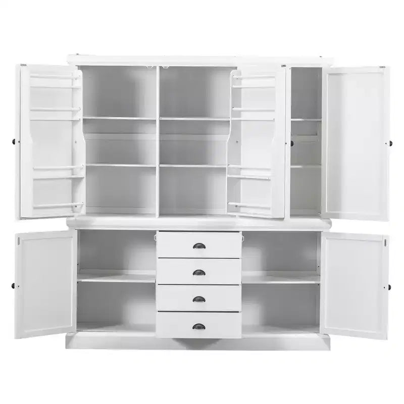 Whisen Meuble de Cuisine Autoportant en Bois de 185 cm avec Tiroirs et Étagères Réglables pour Rangement et Organisation dans la Salle à Manger ou la Cuisine