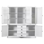 Whisen Meuble de Cuisine Autoportant en Bois de 185 cm avec Tiroirs et Étagères Réglables pour Rangement et Organisation dans la Salle à Manger ou la Cuisine