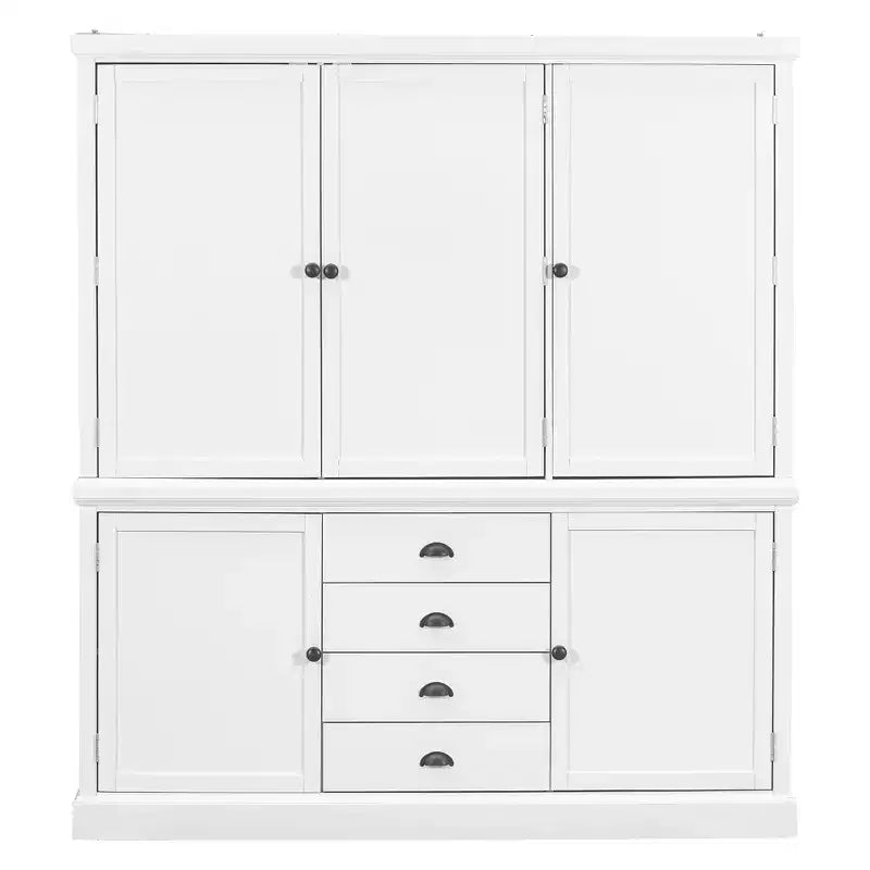Whisen Meuble de Cuisine Autoportant en Bois de 185 cm avec Tiroirs et Étagères Réglables pour Rangement et Organisation dans la Salle à Manger ou la Cuisine