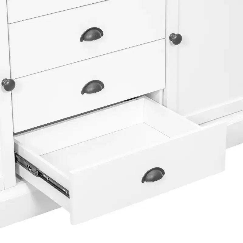 Whisen Meuble de Cuisine Autoportant en Bois de 185 cm avec Tiroirs et Étagères Réglables pour Rangement et Organisation dans la Salle à Manger ou la Cuisine