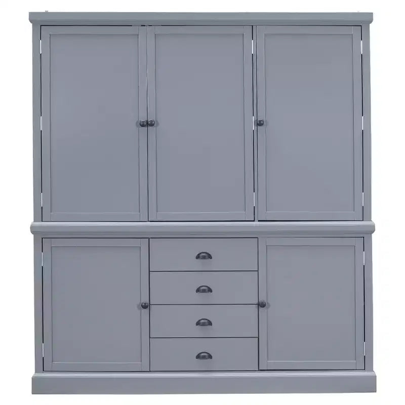 Whisen Meuble de Cuisine Autoportant en Bois de 185 cm avec Tiroirs et Étagères Réglables pour Rangement et Organisation dans la Salle à Manger ou la Cuisine