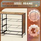 Commode large en tissu à 6 tiroirs et meuble TV, grande unité de rangement avec bacs en tissu pour chambre à coucher, placard, couloir
