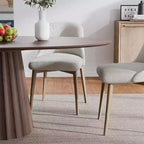 Table à manger ovale de style nordique en bois massif de 67 pouces, Grande table ronde moderne et simple pour la maison ou le restaurant, Design de luxe léger