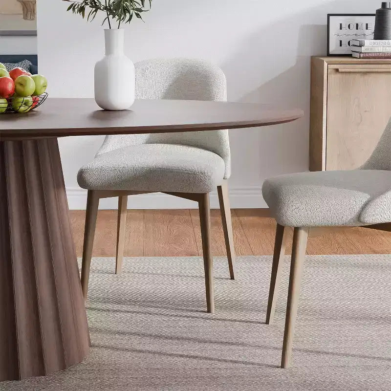 Table à manger ovale de style nordique en bois massif de 67 pouces, Grande table ronde moderne et simple pour la maison ou le restaurant, Design de luxe léger