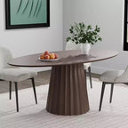 Table à manger ovale de style nordique en bois massif de 67 pouces, Grande table ronde moderne et simple pour la maison ou le restaurant, Design de luxe léger