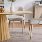 Table à manger ovale de style nordique en bois massif de 67 pouces, Grande table ronde moderne et simple pour la maison ou le restaurant, Design de luxe léger