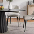 Table à manger ovale de style nordique en bois massif de 67 pouces, Grande table ronde moderne et simple pour la maison ou le restaurant, Design de luxe léger