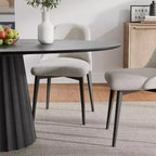 Table à manger ovale de style nordique en bois massif de 67 pouces, Grande table ronde moderne et simple pour la maison ou le restaurant, Design de luxe léger
