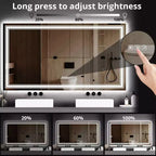 Miroir de Salle de Bain LED Dimmable, Anti-Buée, Miroir de Courtoisie Éclairage Avant et Arrière avec Fonction Mémoire