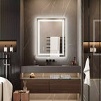 Miroir de Salle de Bain LED Dimmable, Anti-Buée, Miroir de Courtoisie Éclairage Avant et Arrière avec Fonction Mémoire