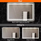 Miroir de Salle de Bain LED Dimmable, Anti-Buée, Miroir de Courtoisie Éclairage Avant et Arrière avec Fonction Mémoire