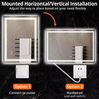 Miroir de Salle de Bain LED Dimmable, Anti-Buée, Miroir de Courtoisie Éclairage Avant et Arrière avec Fonction Mémoire