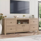 Farmhouse TV Stand for 80 Inch TVs, Long Entertainment Center with 6 Storage Drawer
