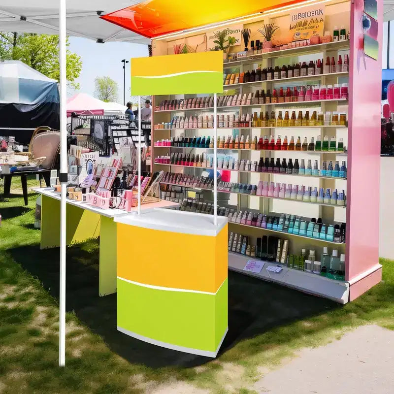Comptoir de promotion portable Yescom Table pliable Kiosque Stand de salon professionnel lot de 2