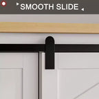 Meuble TV de style ferme moderne Famapy avec portes coulissantes à motifs croisés et grand espace de rangement - Idéal pour l'organisation et la décoration du salon