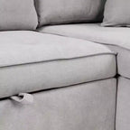 Sectionnel réversible en L de 104,5 po avec chaise longue de rangement et 2 poufs – Canapé-lit convertible 3 places pour salon