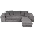 Sectionnel réversible en L de 104,5 po avec chaise longue de rangement et 2 poufs – Canapé-lit convertible 3 places pour salon