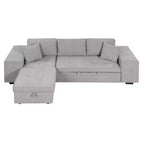 Sectionnel réversible en L de 104,5 po avec chaise longue de rangement et 2 poufs – Canapé-lit convertible 3 places pour salon