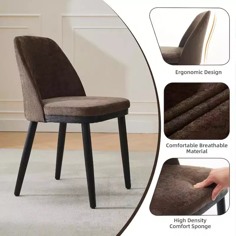 Chaises de salle à manger capitonnées, chaises de cuisine modernes avec coussins épais