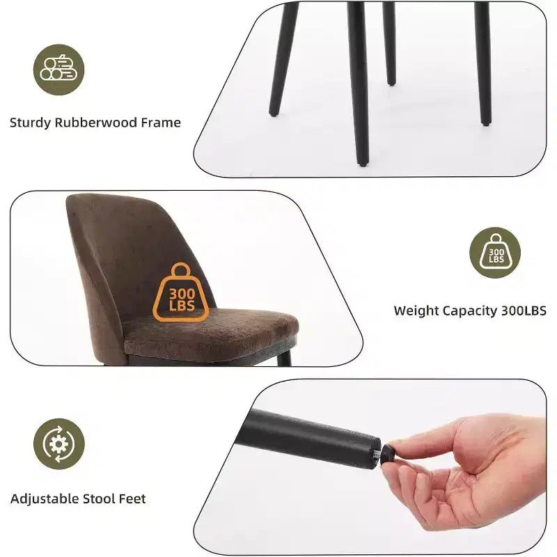 Chaises de salle à manger capitonnées, chaises de cuisine modernes avec coussins épais