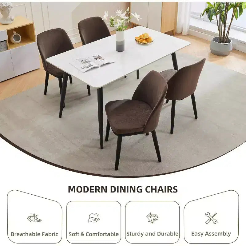 Chaises de salle à manger capitonnées, chaises de cuisine modernes avec coussins épais