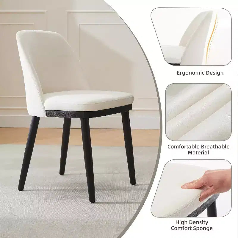 Chaises de salle à manger capitonnées, chaises de cuisine modernes avec coussins épais