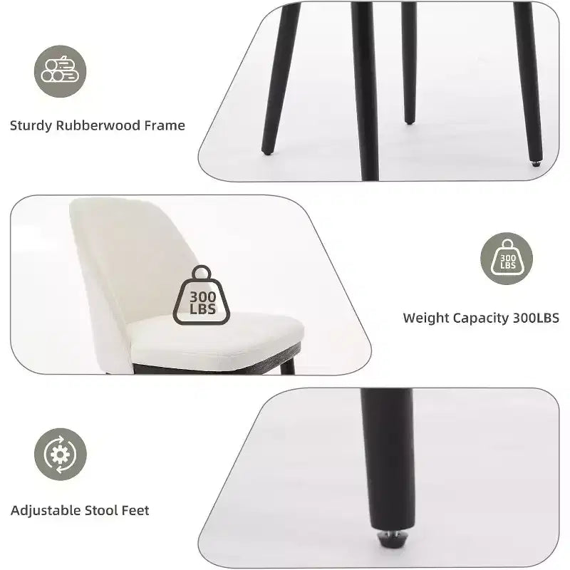 Chaises de salle à manger capitonnées, chaises de cuisine modernes avec coussins épais