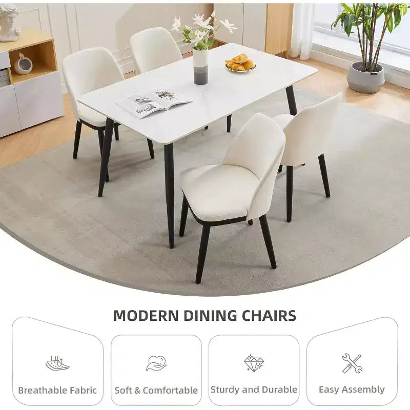 Chaises de salle à manger capitonnées, chaises de cuisine modernes avec coussins épais