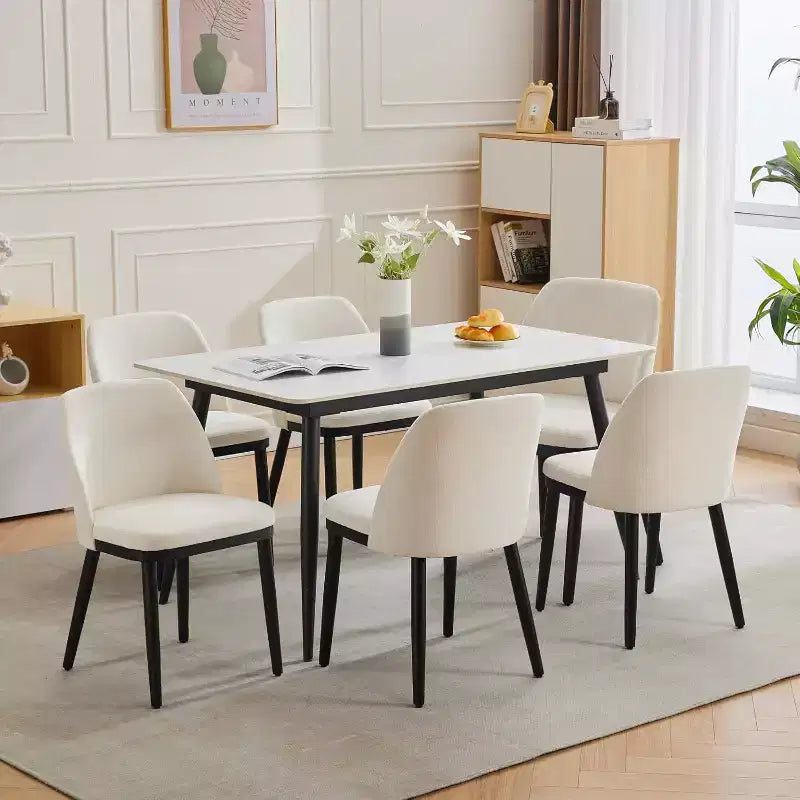 Chaises de salle à manger capitonnées, chaises de cuisine modernes avec coussins épais