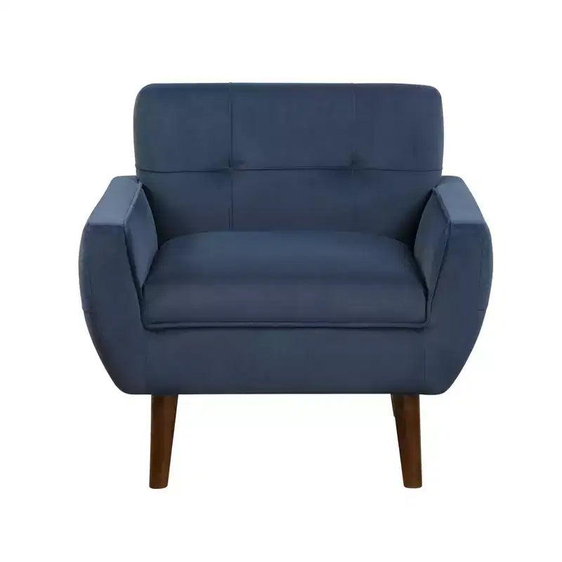 Fauteuil d'appoint moderne Okak 1 pièce, fauteuil de salon avec dossier rembourré en velours, fauteuil touffeté pour la lecture et les loisirs avec assise et dossier rembourrés