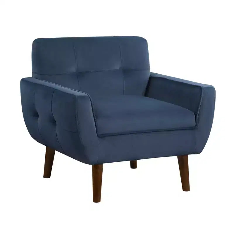 Fauteuil d'appoint moderne Okak 1 pièce, fauteuil de salon avec dossier rembourré en velours, fauteuil touffeté pour la lecture et les loisirs avec assise et dossier rembourrés