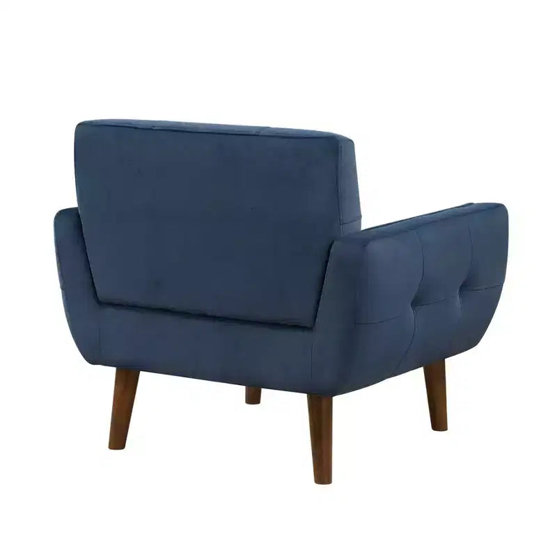 Fauteuil d'appoint moderne Okak 1 pièce, fauteuil de salon avec dossier rembourré en velours, fauteuil touffeté pour la lecture et les loisirs avec assise et dossier rembourrés