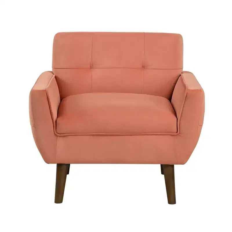 Fauteuil d'appoint moderne Okak 1 pièce, fauteuil de salon avec dossier rembourré en velours, fauteuil touffeté pour la lecture et les loisirs avec assise et dossier rembourrés