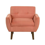 Fauteuil d'appoint moderne Okak 1 pièce, fauteuil de salon avec dossier rembourré en velours, fauteuil touffeté pour la lecture et les loisirs avec assise et dossier rembourrés